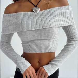 Tagula Off The Shoulder Top Grey XS/S